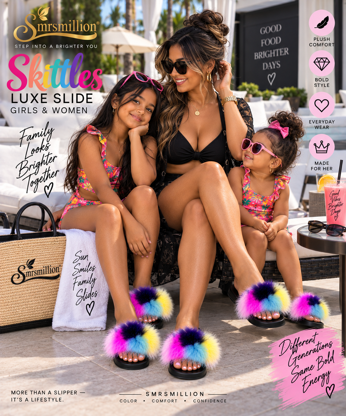 Skittles Luxe Slide – Girls & Women
