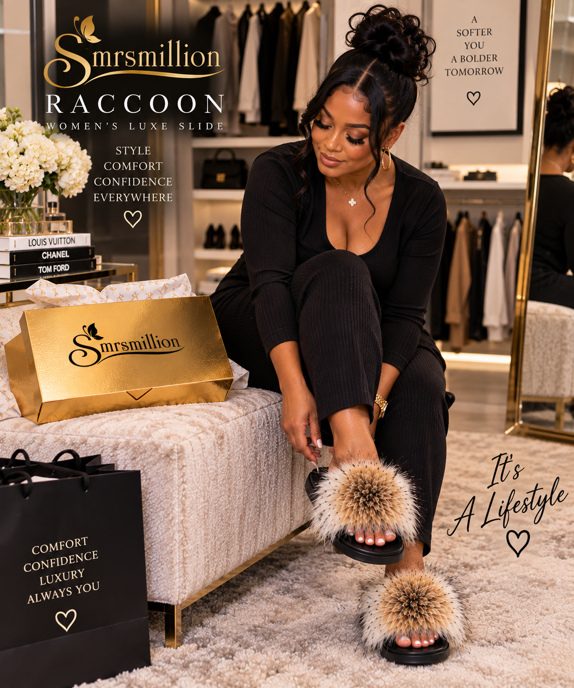 Raccoon Women’s Luxe Slide