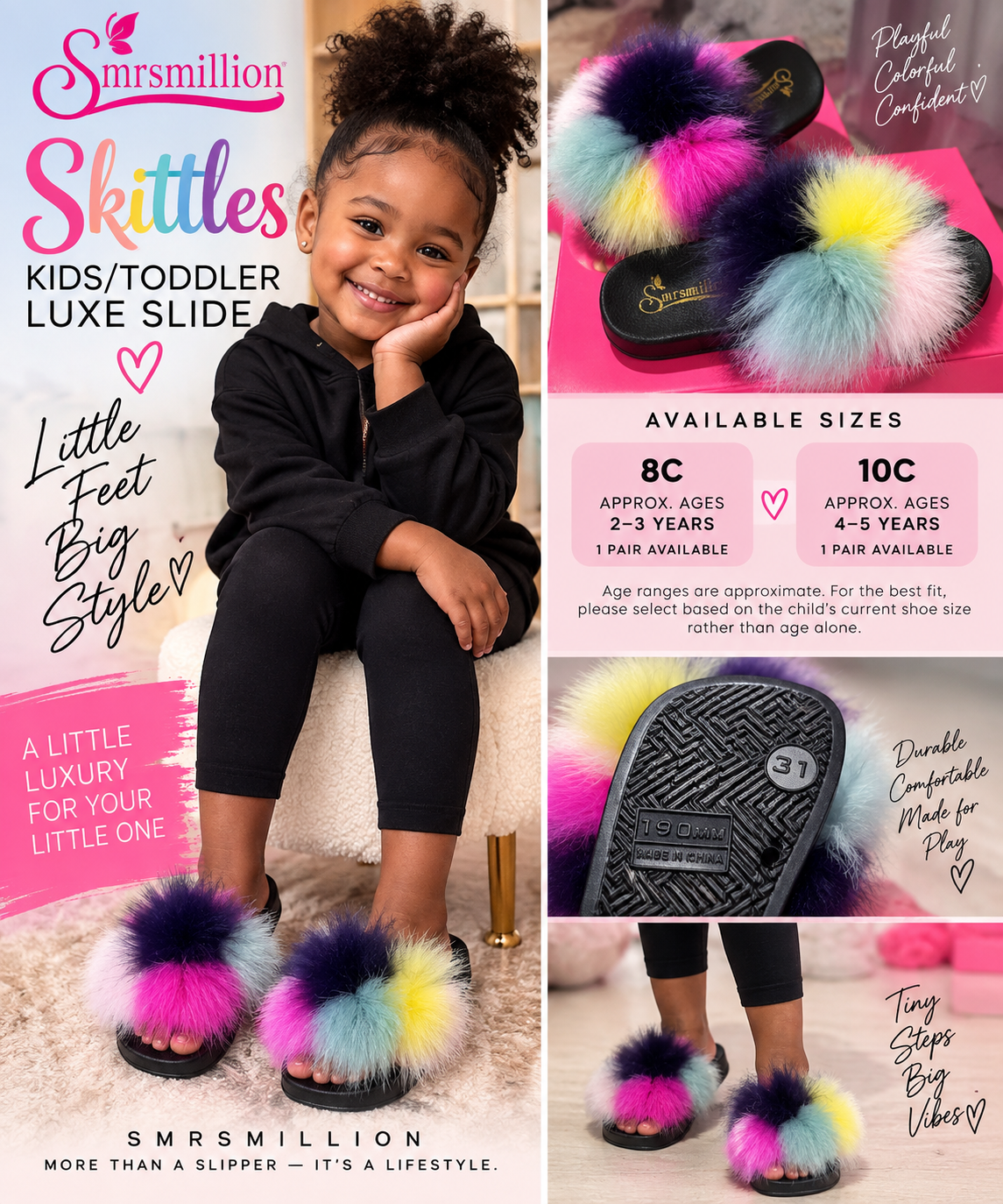 Skittles Luxe Slide – Girls & Women
